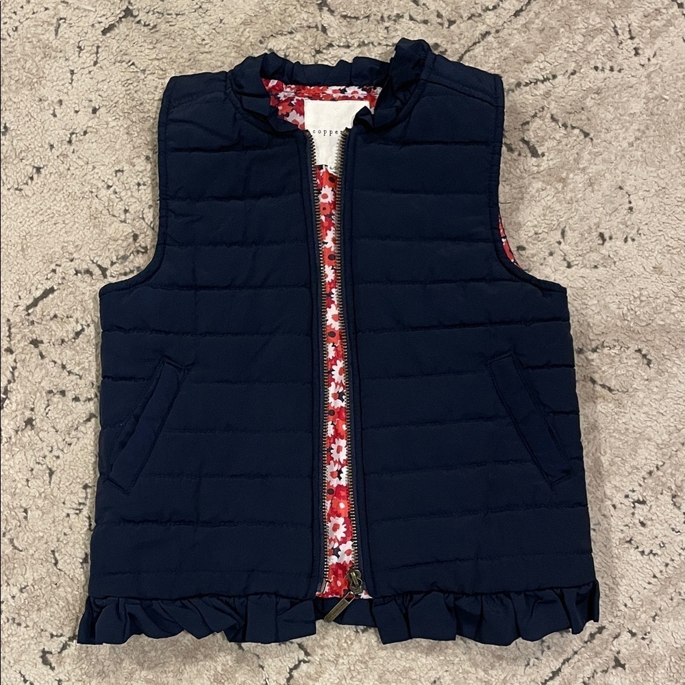 Copper Key Navy Blue Kids Vest